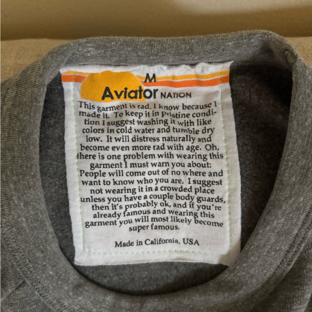 Aviator Nation Lightning Bolt & Rainbow Stripes Crewneck Sweatshirt - Medium - Picture 10 of 15